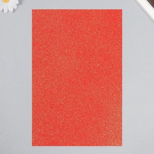 Фоамиран "Красный апельсин блеск" 2 мм формат А4 набор 5 листов