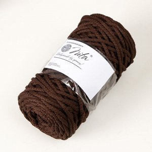 Шнур для вязания 100% полиэфир, ширина 5 мм 100м (шоколад)