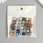 Бусины для творчества дерево &quot;Тёмная ночь. Кубики&quot; набор 20 гр d=1 см