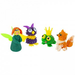 Пластилин-тесто для лепки BRAUBERG KIDS, 6 цветов, 300 г, яркие классические цвета, крышки-штампики, 106718