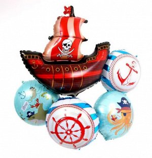 Букет шаров Пиратский набор 5 шт фольга