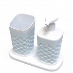 Набор для ванной комнаты, 3 предмета, пластик, колор, REEF, 1/8