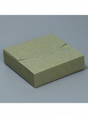 Коробка складная 15 х15 х4 см конверт Оливковая