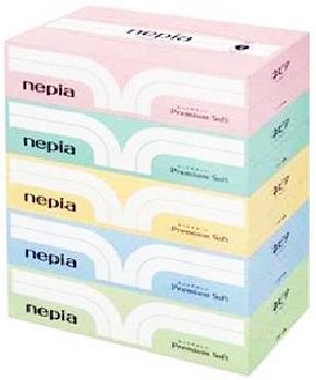 "NEPIA" "Premium Soft" Бумажные двухслойные салфетки, 180 шт. (спайка 5 пачек), 1/12