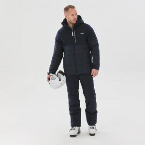 Мужская теплая лыжная куртка средней длины 100 темно-синяя
