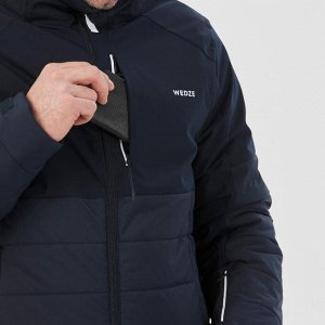 Мужская теплая лыжная куртка средней длины 100 темно-синяя