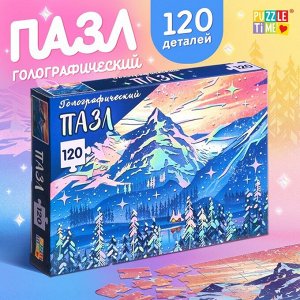Puzzle Time Голографический пазл «Зимний пейзаж», 120 деталей