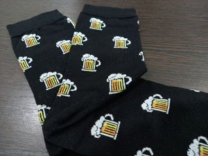 Носки мужские с принтом цвет Черный (Пиво)