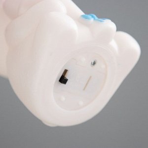 Фигурка световая RISALUX «Зайка с букетом», LED-ночник, 2 Вт, от батареек 3xLR44, бело-розовый, 6.5x6.5x11 см