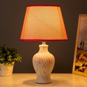 Настольная лампа "Власта" E14 40Вт белый-розовый 23х23х36 см RISALUX