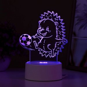 Светильник "Ежик футболист" LED RGB от сети 14,7х9,5х14,8 см RISALUX