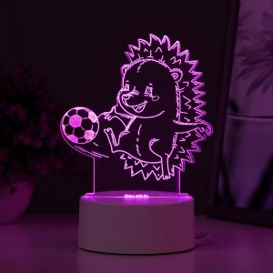 Светильник "Ежик футболист" LED RGB от сети 14,7х9,5х14,8 см RISALUX