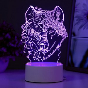 Светильник "Волк" LED RGB от сети 13,5х9,5х17,6 см