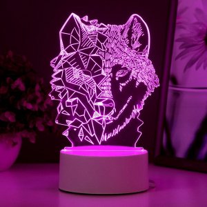 Светильник "Волк" LED RGB от сети 13,5х9,5х17,6 см