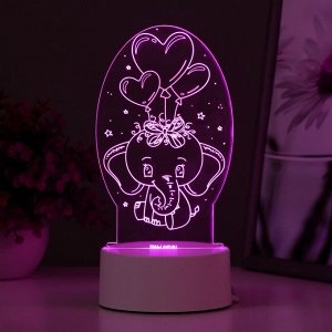 Светильник "Слоненок" LED RGB от сети 11х9,5х18 см