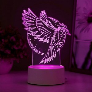 Светильник "Птица" LED RGB от сети 13,5х9,5х16,9 см