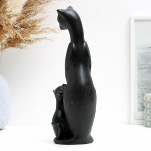 Фигурка гипс «Кошка с котенком», чёрная в золоте, 21x7x7 см