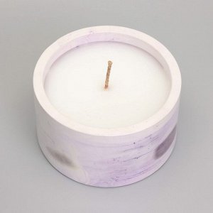 Свеча «Цилиндр» в подсвечнике из гипса, 11,5х11,5х6,5 см, мрамор с фиолетовым