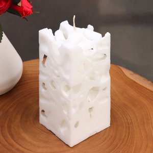 Свеча ароматическая декоративная "Ажурная", белый, 6х6х12 см, чистый хлопок
