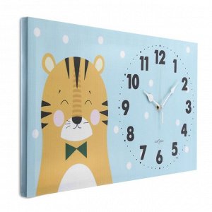 Часы-картина настенные "Тигр", бесшумные, 35 х 60 см, АА