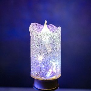 УЦЕНКА Ночник "Ледянная свеча" LED 1Вт от батареек 3хLR44 золото 4,5х4,5х12 см