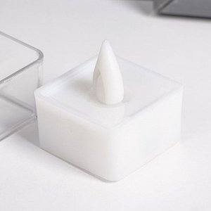 Светодиодная свеча, ночник LED RISALUX «Квадрат», 0.5 Вт, от батареек 3xAG10, белый, 4x4x4.5 см