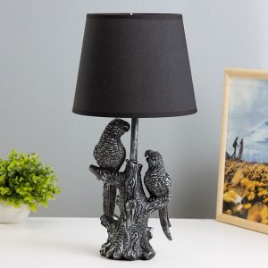 Настольная лампа "Попугаи" Е27 40Вт чёрный с серебряной патиной 22х22х43 см RISALUX