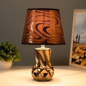 Настольная лампа "Эльга" Е14 40Вт шоколадно-золотой 20х20х34см RISALUX