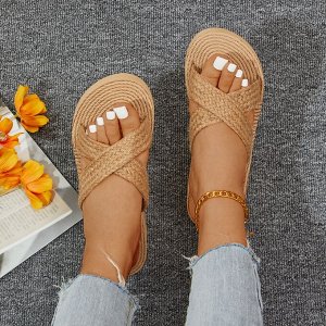 Женские  шлепанцы на платформе, коричневый