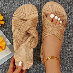 Женские  шлепанцы на платформе, коричневый