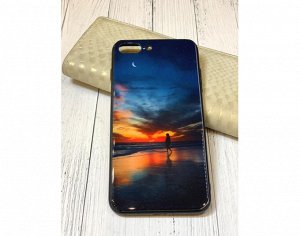 Чехол стекло с рисунком на телефон iphone