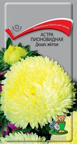 Астра Пионовидная Дюшес желтая