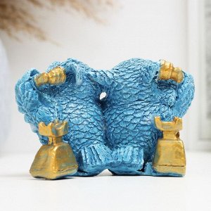 Фигурка гипс «Совы говорят по телефону», серая, 8x8x12 см