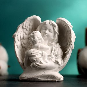 Фигурка гипс «Ангелочек с младенцем», 4x6.5x7 см