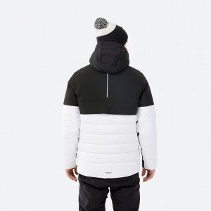 Мужская теплая лыжная куртка средней длины 100 — черный/белый