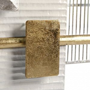 Декор настенный металл "Строгость линий" золото с серебром 90,8х50,2х5,7 см
