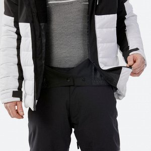 DECATHLON Мужская теплая лыжная куртка средней длины 100 — черный/белый