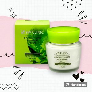 3W CLINIC Крем для лица Aloe Full Water Activating  50 гр