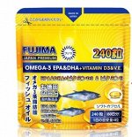 Fujima OMEGA-3. EPA &amp; DHA + VITAMIN D3, 240 шт