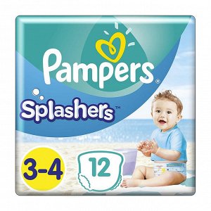 PAMPERS Подгузники-трусики Splashers для плавания Midi-Maxi (6-11 кг) Упаковка 12