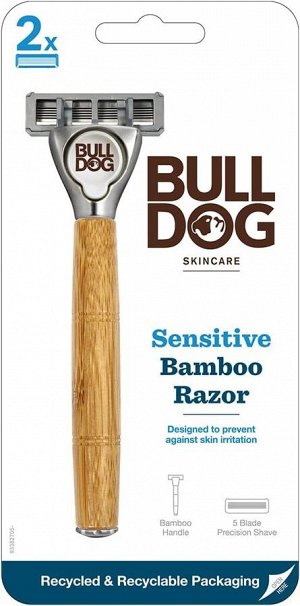 Bulldog Sensitive Bamboo Razor - бритва с 5 лезвиями и ручкой из бамбука для чувствительной кожи