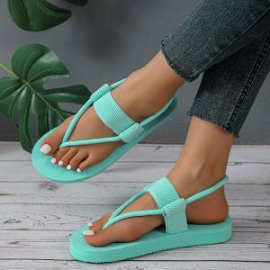 Женские сандали на толстой подошве, мятно-зеленый