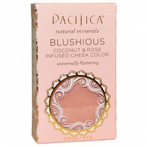 Pacifica, Blushious, Coconut &amp - amp -  Rose Infused Cheek Color, 0.10 oz (3.0 g)