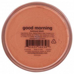 Everyday Minerals, Cheek, Good Morning, Luminous Blush, 0.17 oz (4.8 g)