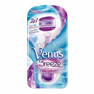 VENUS Breeze Бритва с 2 сменными кассетами (cо встроенными полосками с гелем для бритья)