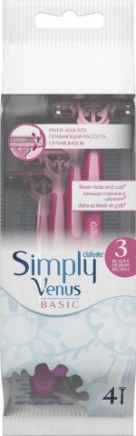 GILLETTE Simply Venus 3 Basic Бритвы безопасные одноразовые 4шт