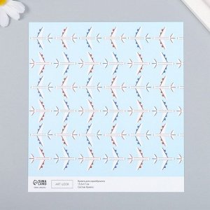 Бумага для скрапбукинга «Арт Узор. Самолёты», 180 г/м², 15.5x17 см