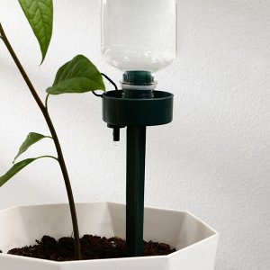 Автополив для комнатных растений, под бутылку, регулируемый, тёмно-зелёный, из пластика, высота 25 см, Greengo