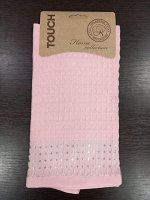 Кухонное полотенце вафельное однотонное крупная клетка 35*55 см цвет Розовый
