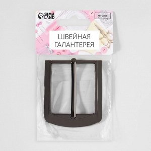Пряжка для ремня, 6,3 ? 5,5 см, 40 мм, цвет чёрный никель